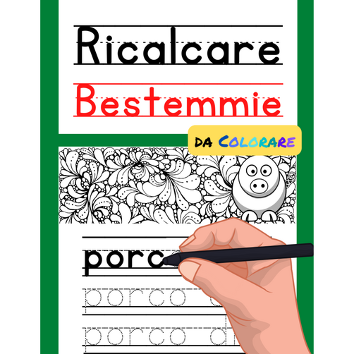 Ricalcare Bestemmie da Colorare: Ricalcare Lettere e Numeri in tutta Blasfemia + Bestemmie da Colorare per Adulti